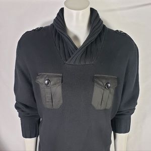 Bar III Mens Black Ribbed Neck Sweater Size XXL